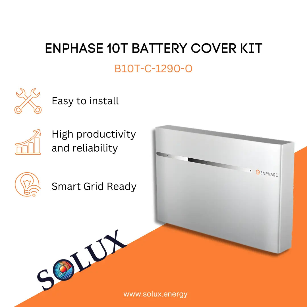 Enphase IQ Battery 10T Cover Kit B10T-C-1290-O graphic: Easy to install, reliable, and Smart Grid Ready.